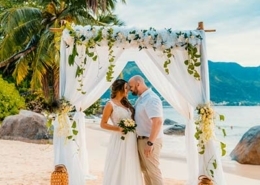 Getting married in Seychelles, image shows couple at venue
